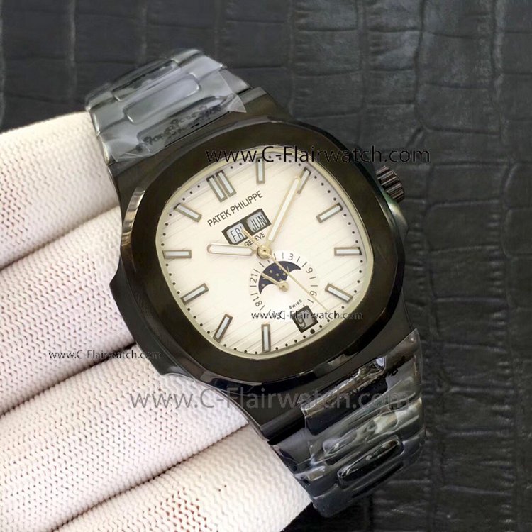 Patek Philippe Nautilus White Face Annual Calendar Watch